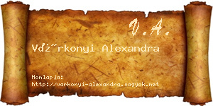 Várkonyi Alexandra névjegykártya